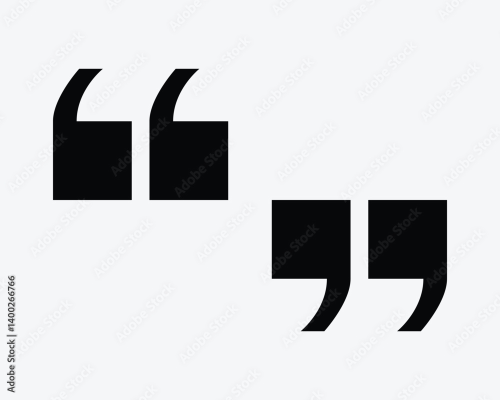 Fototapete open and close quotation marks icon opening closing speech talk communication quote symbol discussio