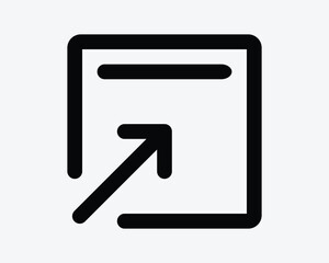 Open New Browser Extension Tab Line Icon Url Forward Enter Web Page Website Windows Navigation Point Pointer Browse Pop Up Click Sign Symbol Vector