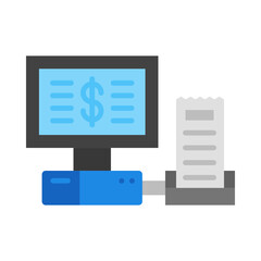 Cash machine flat icon