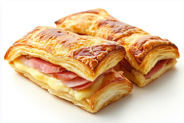 Delightful puff pastry with layers of ham and cheese for a savory snack
