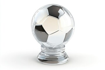 Fototapeta premium Soccer Ball Inside Glass Crystal Ball Isolated on White Background