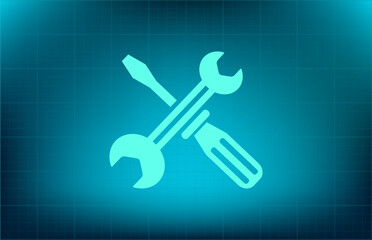 vector icon on blue background with gradient