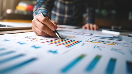 Fototapeta premium Business Analysis and Market Trends with Data Visualization Tools