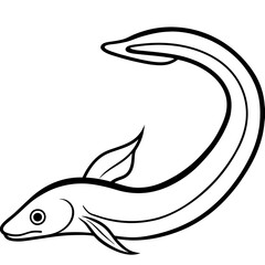 Elegant Eel Outline Illustration