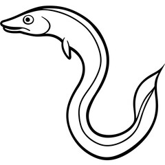 Elegant Eel Outline Illustration