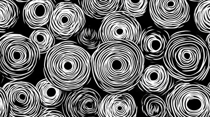 Abstract seamless pattern with circles. Monochrome vector illustration