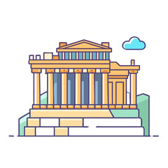 acropolis of athens icon, acropolis of athens vector illustration-simple illustration of acropolis of athens, perfect for acropolis of athens logos and icons