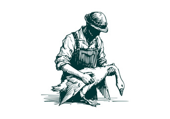 Goose hand drawn sketch illustration vector