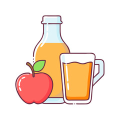 apple cider icon, apple cider vector illustration-simple illustration of apple cider, perfect for apple cider logos and icons