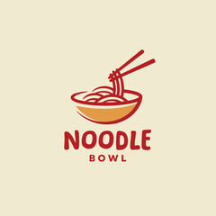 Noodle and bowl logo design