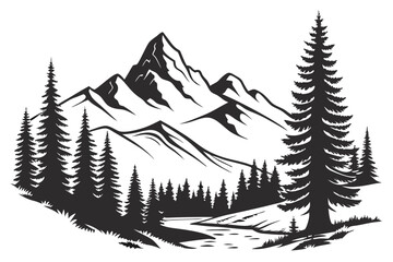 Fototapeta premium Hill shilutte