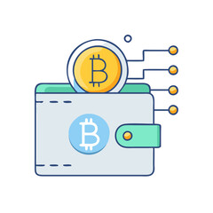 bitcoin wallet icon, bitcoin wallet vector illustration-simple illustration of bitcoin wallet, perfect for bitcoin wallet logos and icons