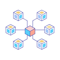 Obraz premium blockchain ledger icon, blockchain ledger vector illustration-simple illustration of blockchain ledger, perfect for blockchain ledger logos and icons