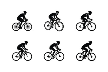 Fototapeta premium cyclist bike vector art silhouette