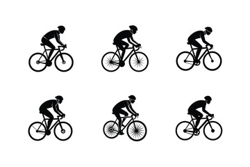 Fototapeta premium cyclist bike vector art silhouette