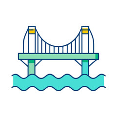bridge icon, bridge vector illustration-simple illustration of bridge, perfect for bridge logos and icons