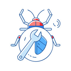bug fix icon, bug fix vector illustration-simple illustration of bug fix, perfect for bug fix logos and icons