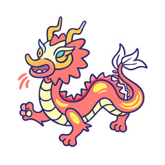 chinese new year dragon icon, chinese new year dragon vector illustration-simple illustration of chinese new year dragon, perfect for chinese new year dragon logos and icons