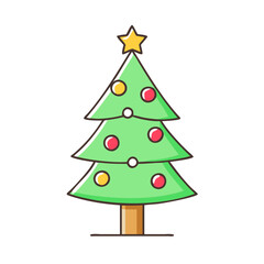 christmas tree icon, christmas tree vector illustration-simple illustration of christmas tree, perfect for christmas tree logos and icons