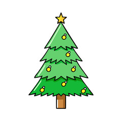 christmas tree icon, christmas tree vector illustration-simple illustration of christmas tree, perfect for christmas tree logos and icons