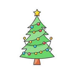 christmas tree icon, christmas tree vector illustration-simple illustration of christmas tree, perfect for christmas tree logos and icons