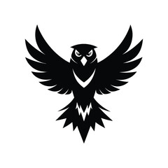 a black and white majestic eagle with wings spread.eps