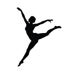 dancer mid jump vector art silhouette