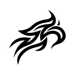 Obraz premium This abstract logo has a bold and elegant design, featuring flowing lines that emphasize movement and power. The tribal or vector art style makes it perfect for sports teams, equestrian businesses, ta