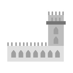 Belem tower flat icon