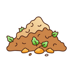 compost pile icon, compost pile vector illustration-simple illustration of compost pile, perfect for compost pile logos and icons