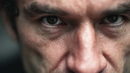 Obraz premium Intense Close-Up Portrait of a Real Person with Expressive Eyes