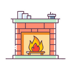cozy fireplace icon, cozy fireplace vector illustration-simple illustration of cozy fireplace, perfect for cozy fireplace logos and icons