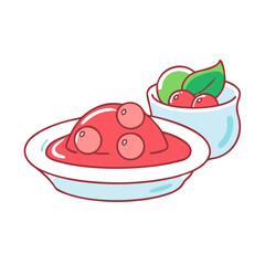 cranberry sauce icon, cranberry sauce vector illustration-simple illustration of cranberry sauce, perfect for cranberry sauce logos and icons