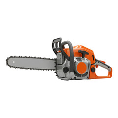 Naklejka premium Chainsaw Machine - Side Angle View