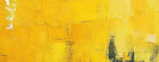 A vibrant abstract painting featuring bold yellow hues with subtle white and black accents. creating a dynamic and energetic atmosphere. suitable for modern art decor