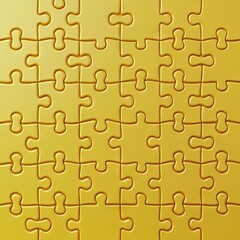 Fototapeta premium A vibrant close-up of interlocking yellow puzzle pieces showcasing their smooth texture and unique shapes. set against a minimalistic background. symbolizing creativity and problem-solving