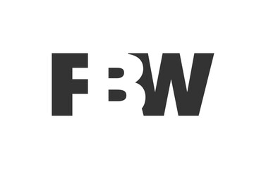 FBW logo design. Initial letter F B W bold font style for tech startups, consulting, corporate branding. Creative company name, headlines typography identity, trendy logotype.