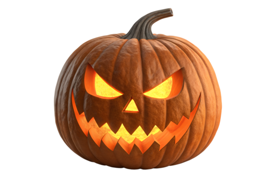 Halloween pumpkin isolated on transparent background