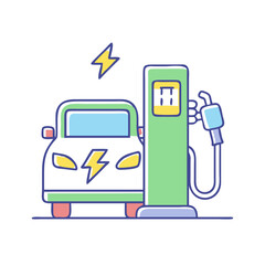 electric vehicle charging station icon, electric vehicle charging station vector, electric vehicle charging station web icon.