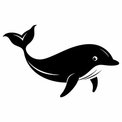 Naklejka premium Elegant Whale Silhouette Art