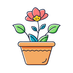 flower pot icon, flower pot vector illustration-simple illustration of flower pot, perfect for flower pot logos and icons