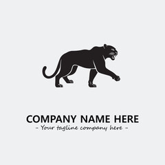 Phanter illustration black and white for logo company vector image
