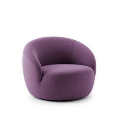 purple armchair isolated on white background
