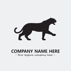 Phanter illustration black and white for logo company vector image
