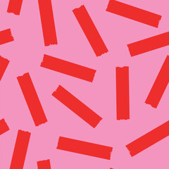 Seamless pattern with simple geometric in pink and red colors. Stylish abstract background for print, design, fabric. Vector illustration