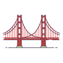 golden gate bridge icon, golden gate bridge vector illustration-simple illustration of golden gate bridge, perfect for golden gate bridge logos and icons