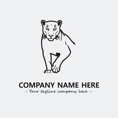 Phanter illustration black and white for logo company vector image
