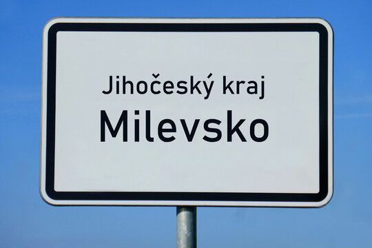 Ortsschild Jihočesk&yacute; kraj Milevsko