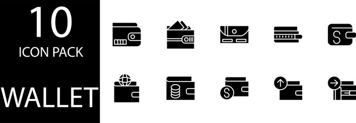 wallet icon design set