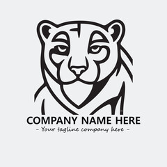 Phanter illustration black and white for logo company vector image
